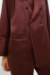 Chocolate Satin Smoking Jacket