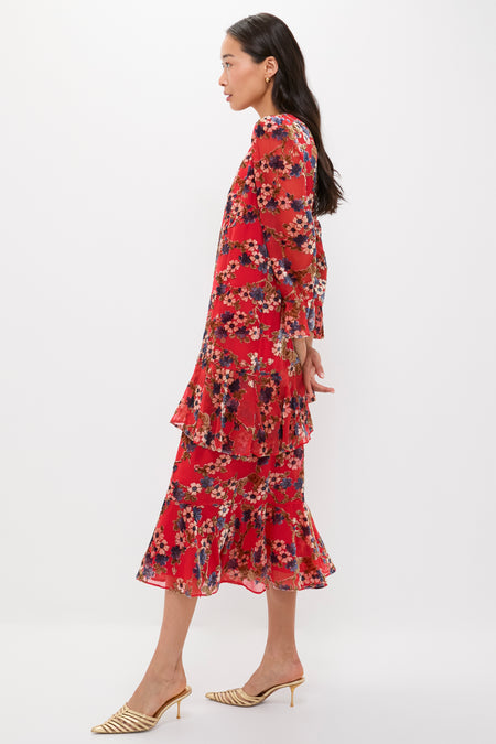 Sakura Blossom Burnout Velvet Sasha Dress