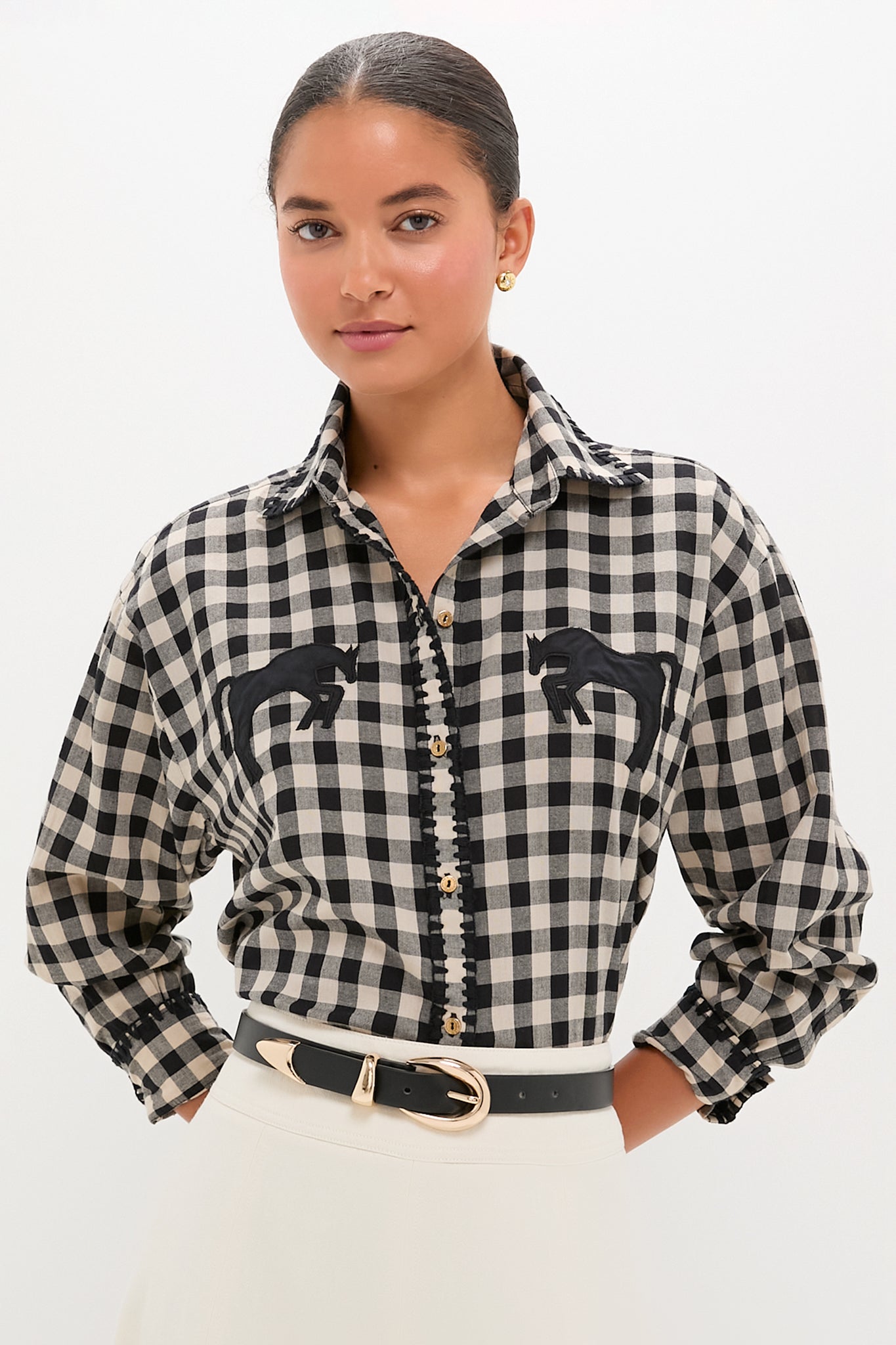 Black Plaid Boyfriend Shirt