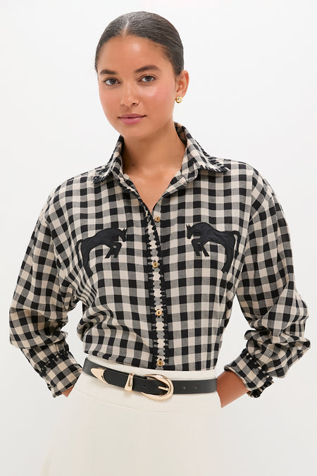 Black Plaid Boyfriend Shirt