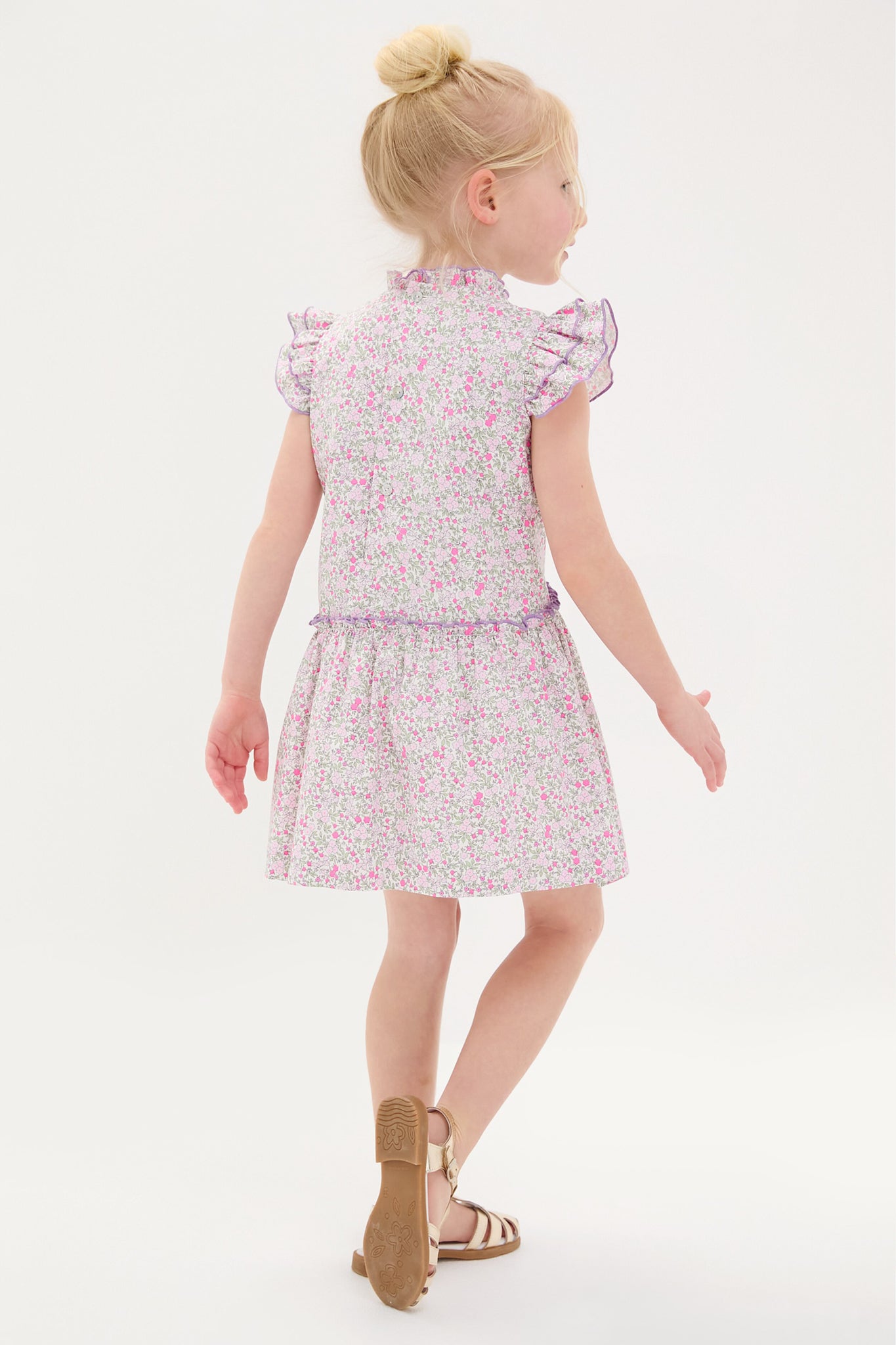 Fuschia Floral Filomena Drop Waist Dress