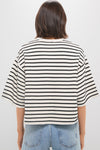 Black Stripe French Terry Myers Cropped Tee