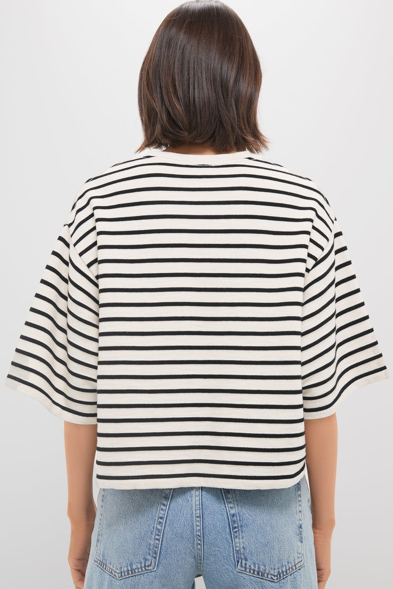 Black Stripe French Terry Myers Cropped Tee