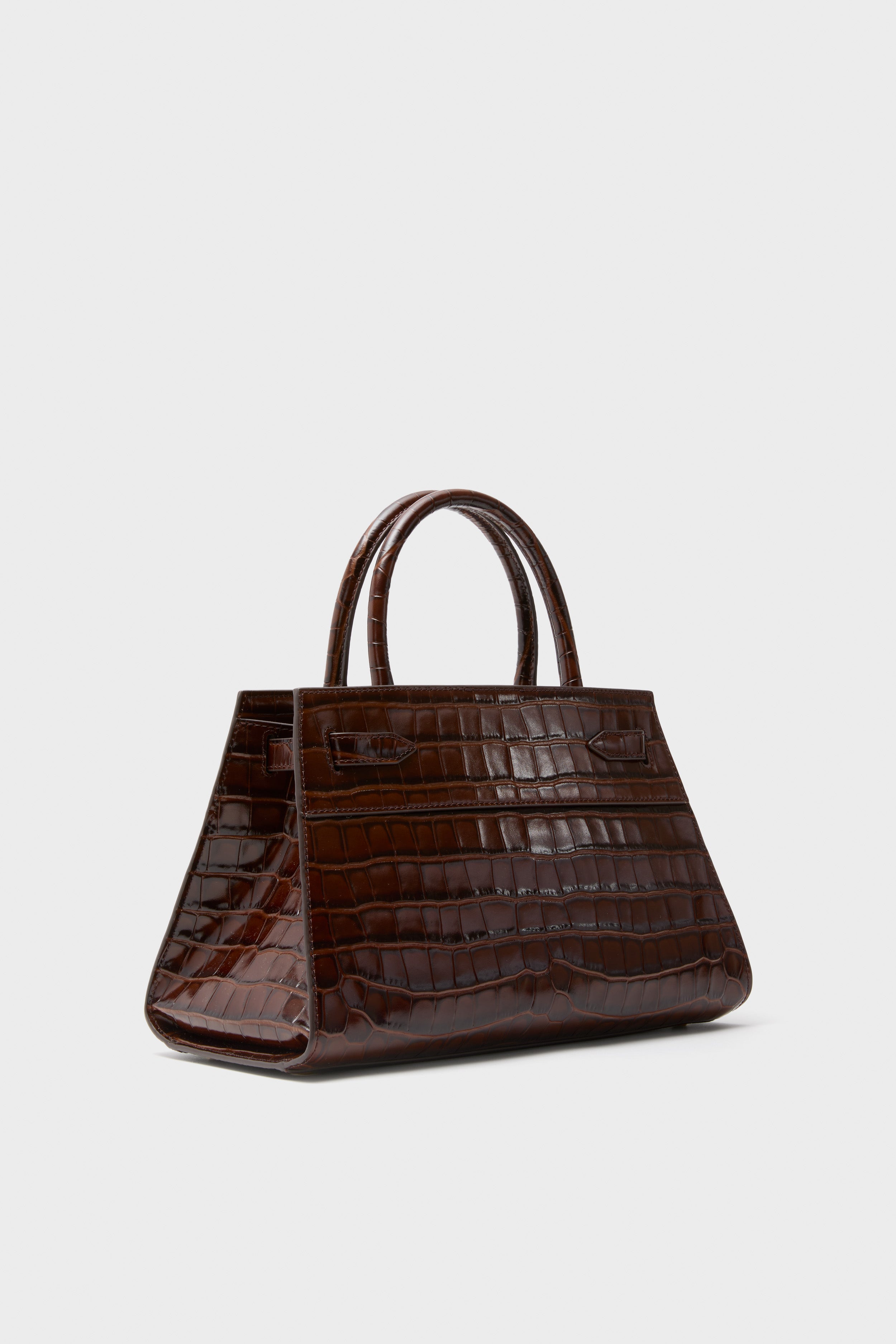 Chestnut Croc Embossed Veronica Beard Dash Bag | Veronica Beard