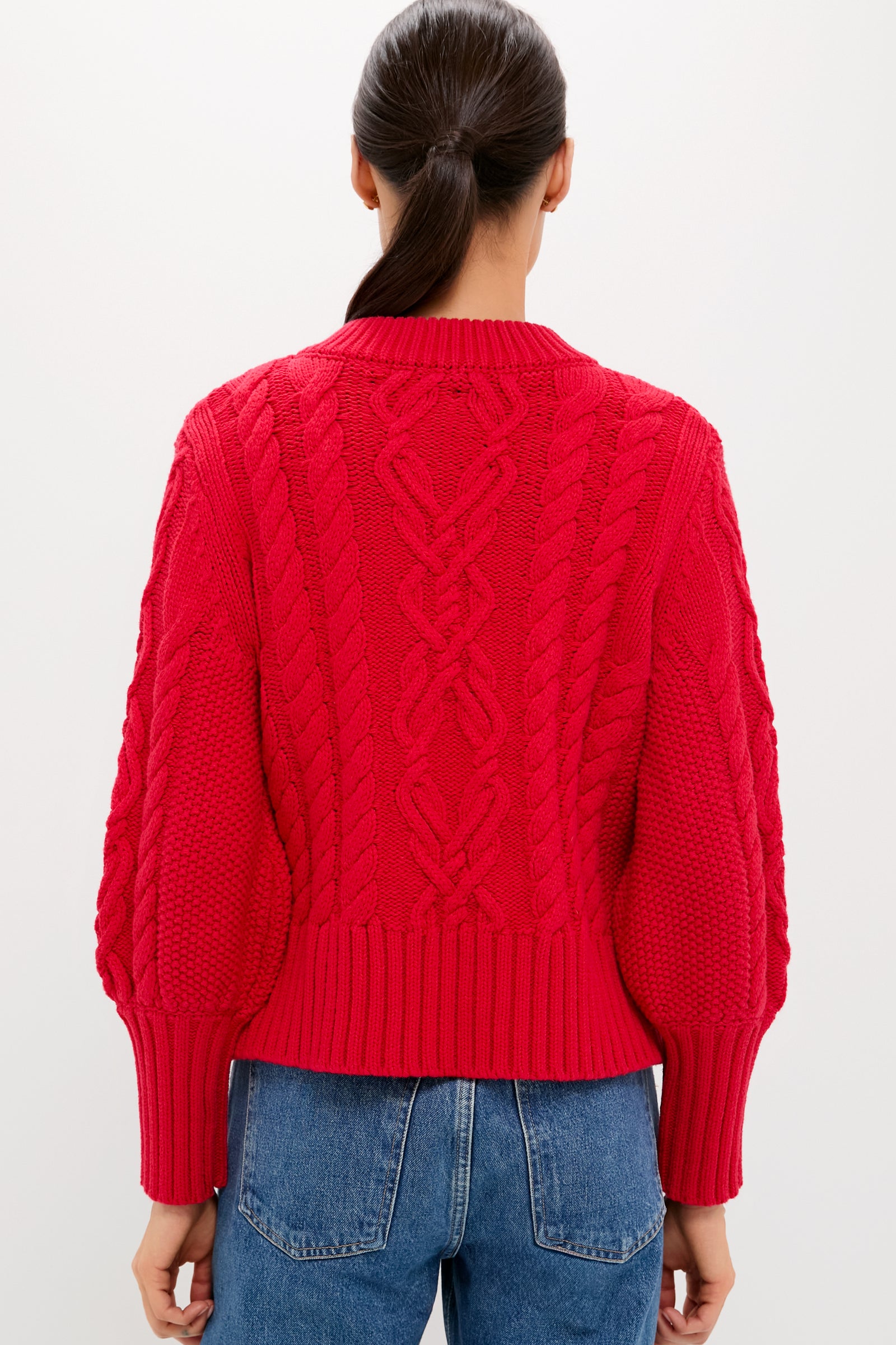 Red Cotton Colette Cardigan