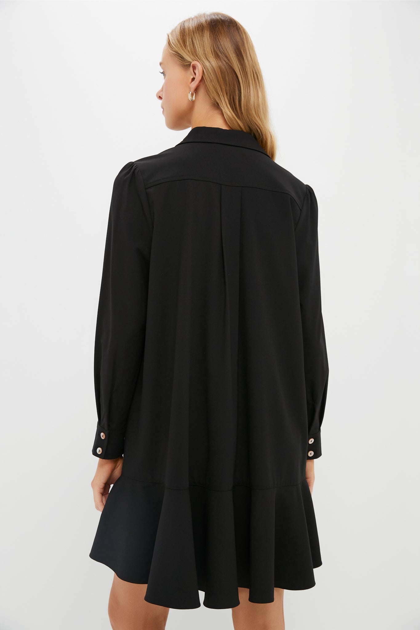 Black Crepe Callahan Shirt Dress
