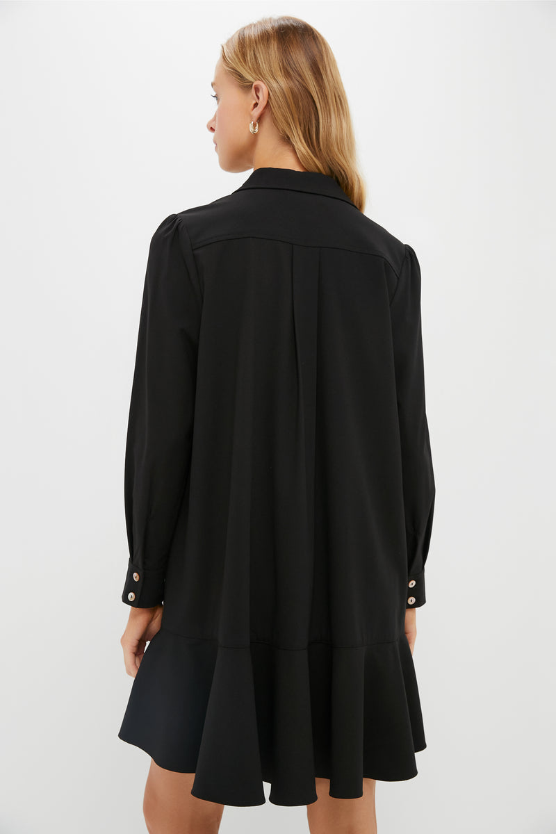 Black Crepe Callahan Shirt Dress
