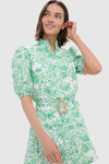 Mint Green Vine Floral Florence Blouse