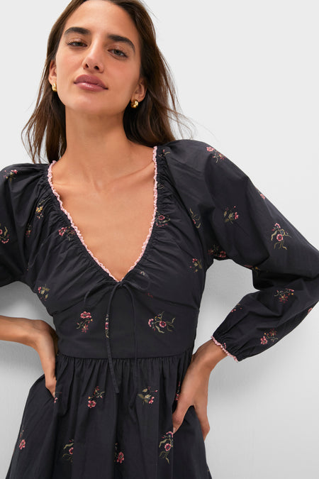 Noir Fleur Eloise Midi Dress