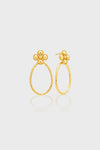 Berry Clover Teardrop Earrings - Gold