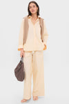 Ivory and Yellow Main St Pant