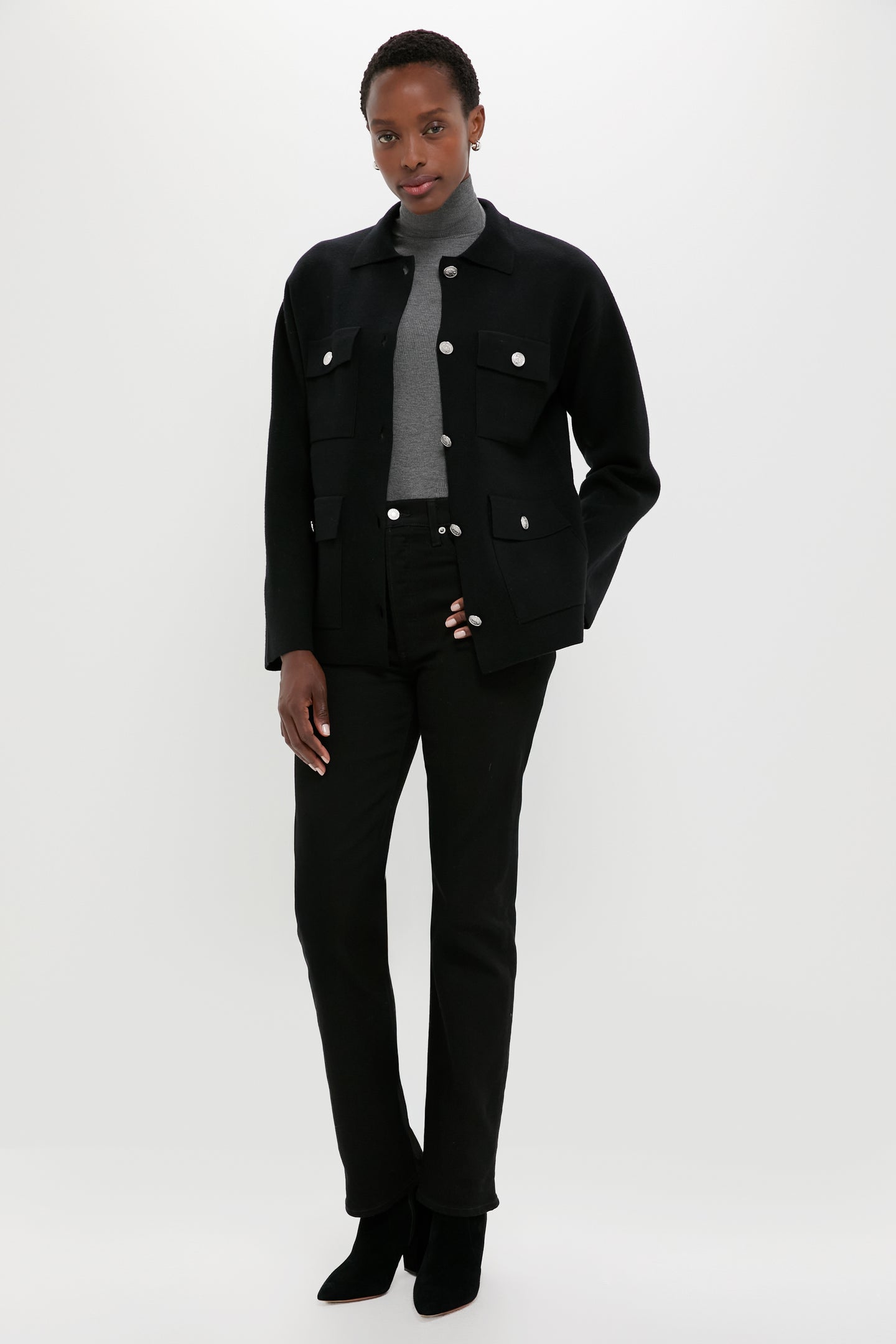 Black Cambridge Sweater Jacket