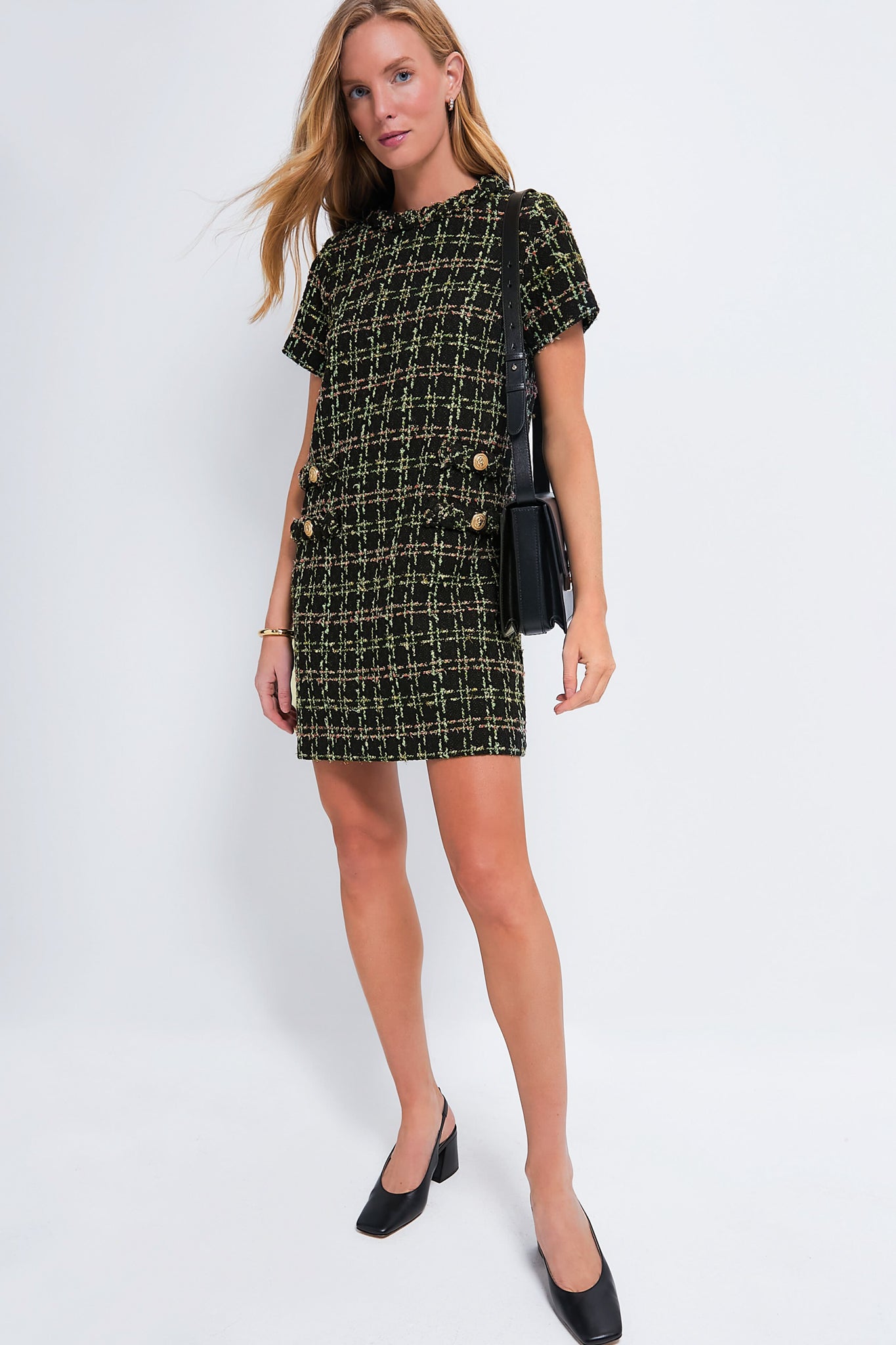 Holly Tinsel Tweed Short Sleeve Jackie Dress
