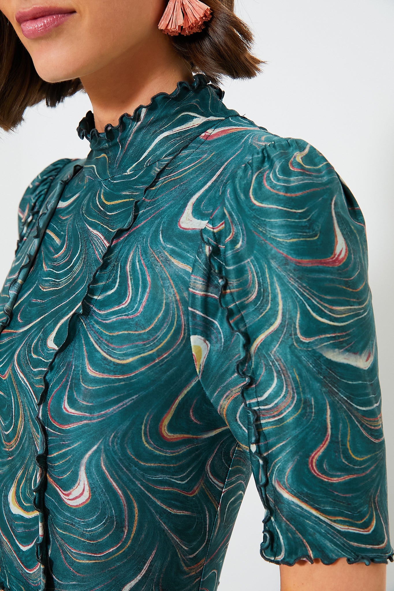 Green Amara Marble Print Long Sleeve Dress | Sea New York Green Amara Marble Print Long Sleeve Dress | Sea New York