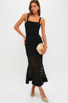 Black Vallarie Midi Dress