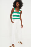 Green & White Crochet Cooper Tank