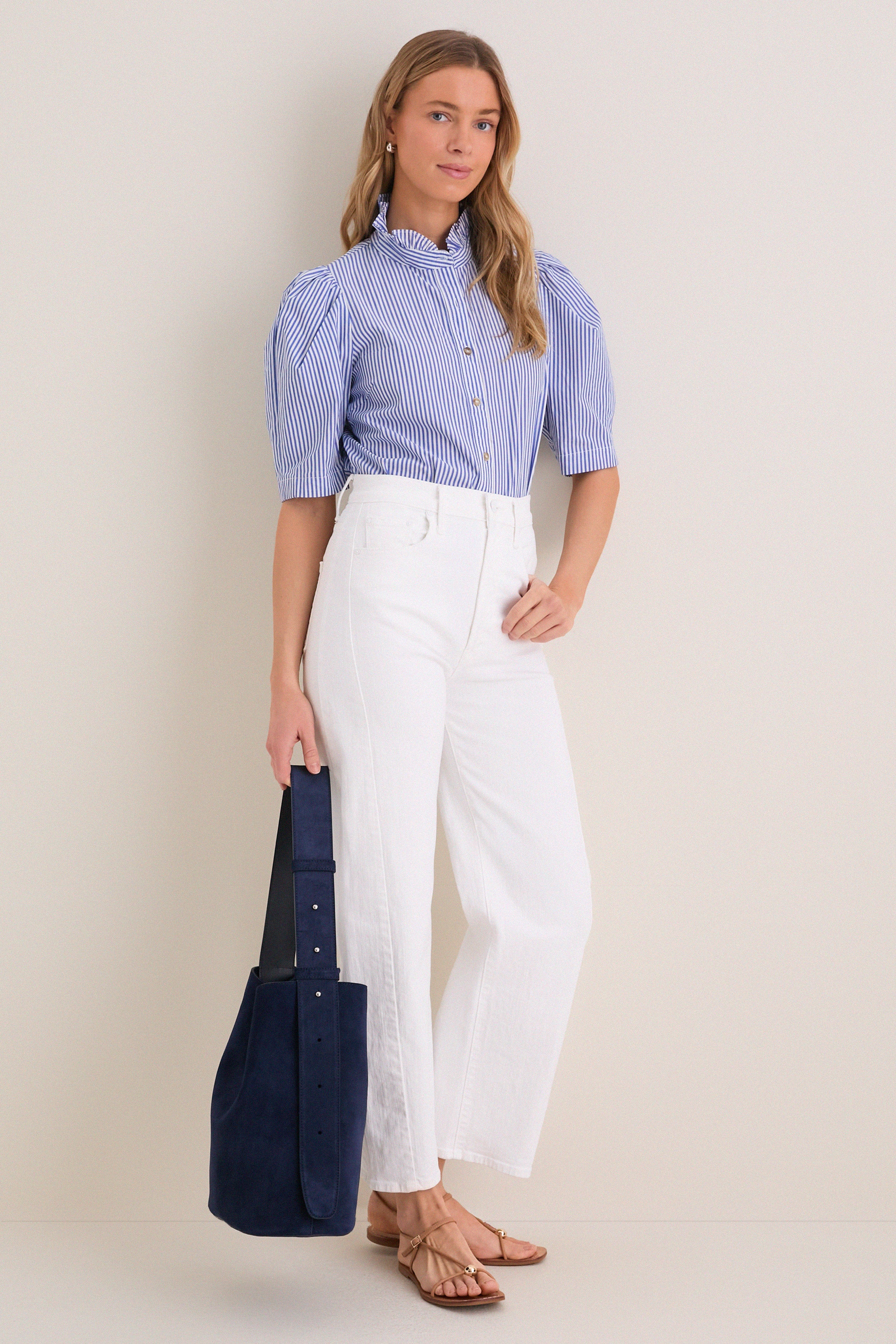 Blue Striped Alicia Blouse | Pomander Place