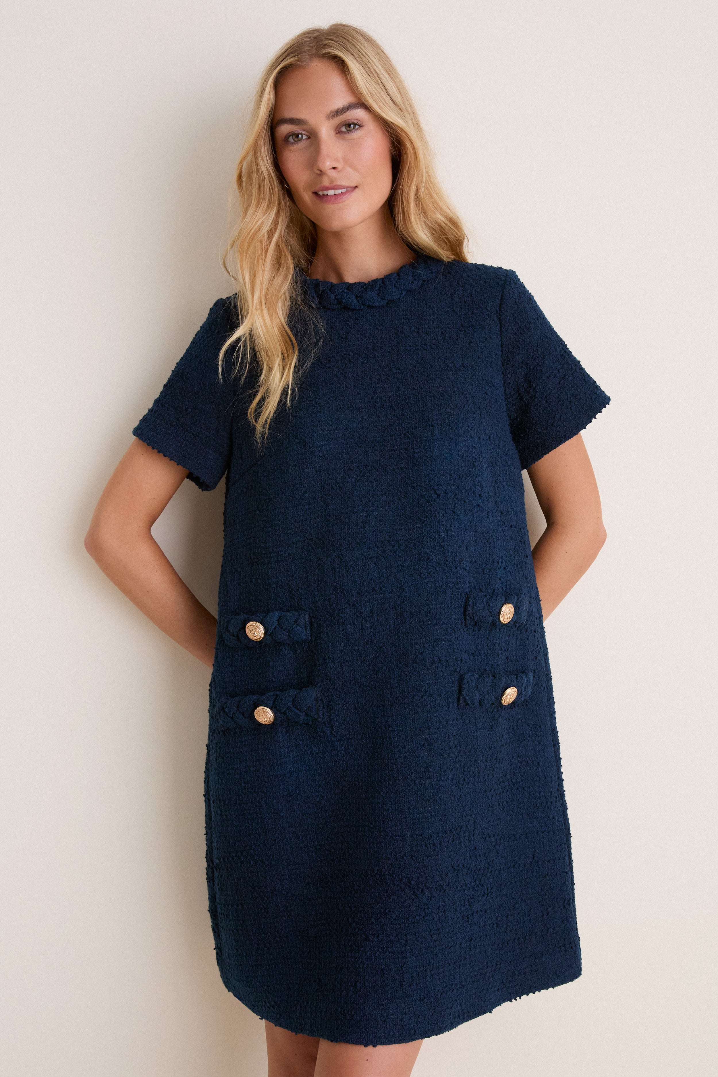 Tuckernuck Navy Tweed Jackie Dress Navy / L