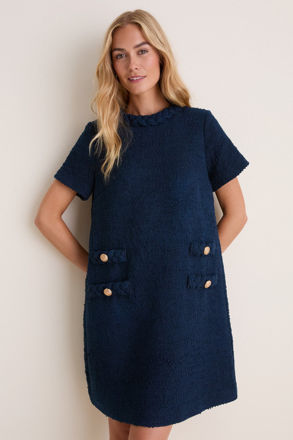 Navy Tweed Jackie Dress