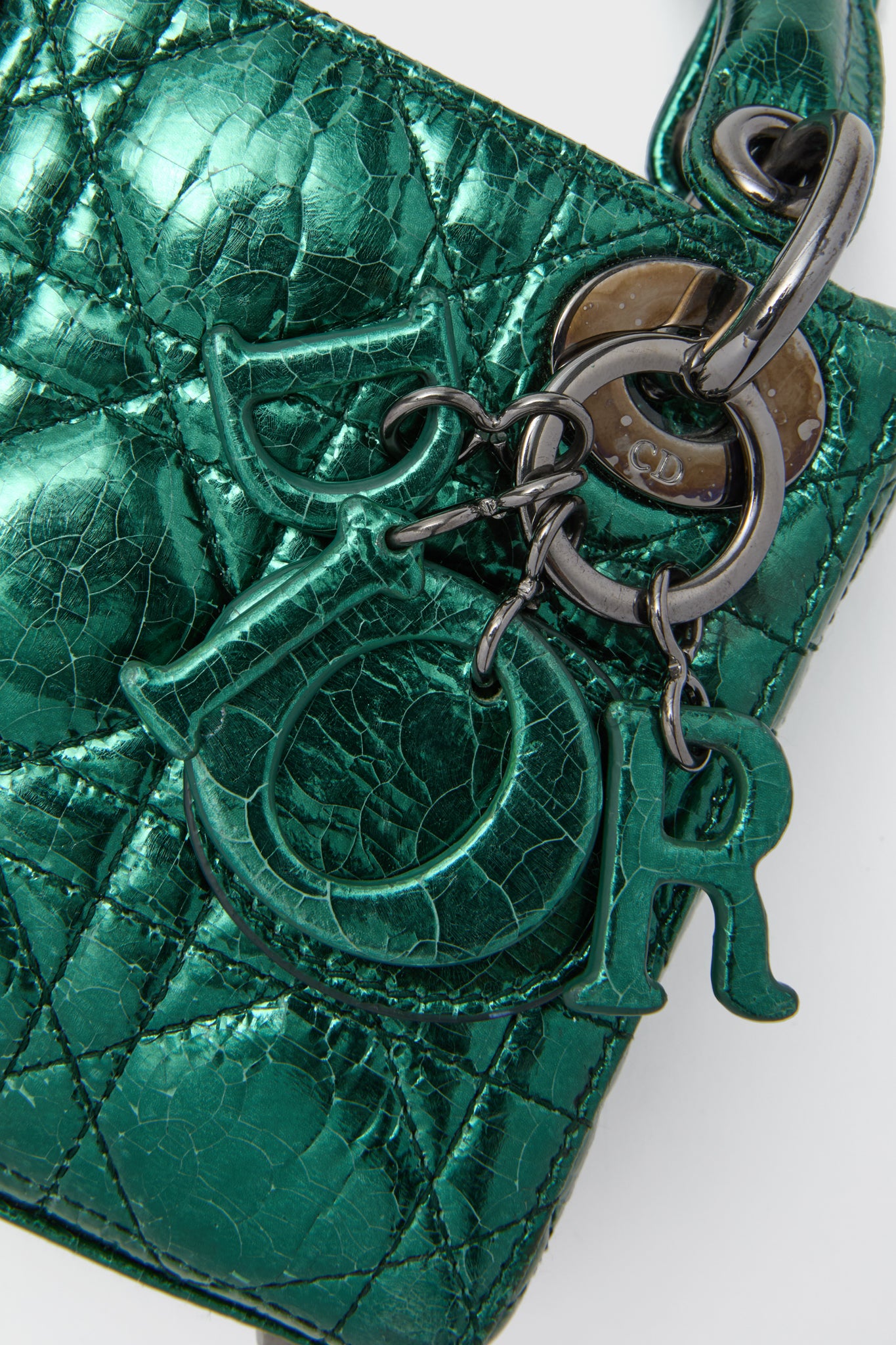 DIOR Green Lady Dior Shoulder Bag