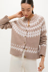 Brown and Gray Marlow Fair Isle Cardigan