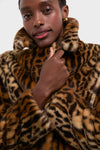 Leopard Print Faux Fur Camille Cocoon Coat