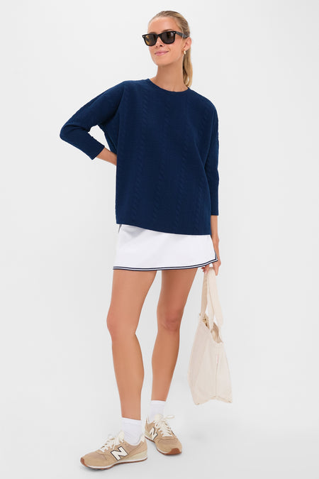 Navy Cable Ally Swing Sweatshirt