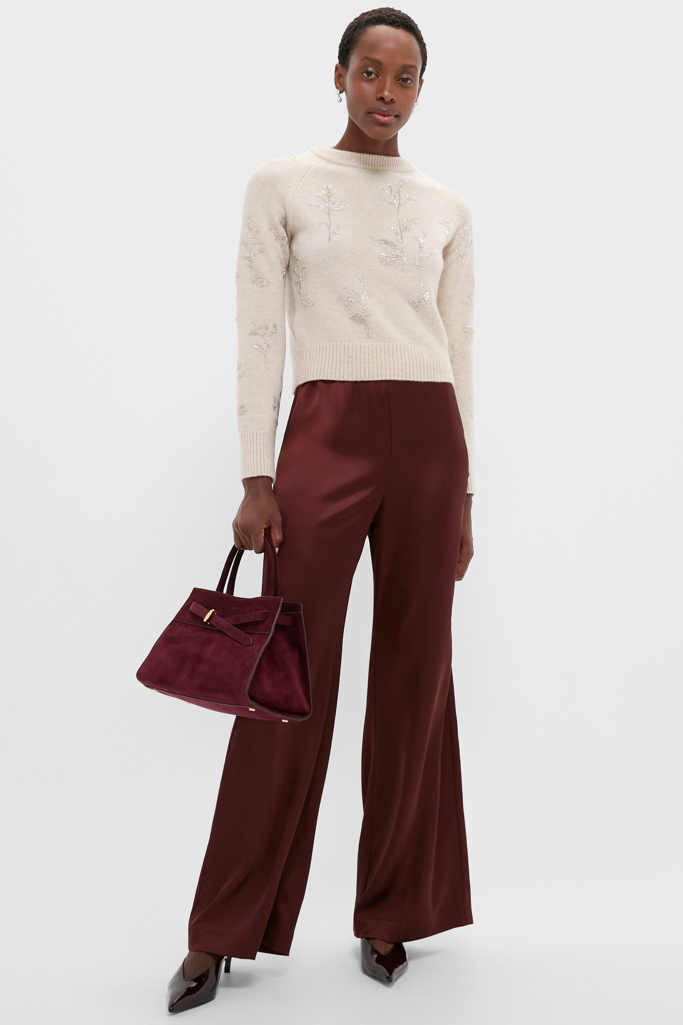 Raisin Suede Veronica Beard Dash Bag