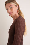 Exclusive Brown Long Sleeve Maxi Dress
