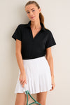 Black Short Sleeve Performance Jersey Caroline Polo