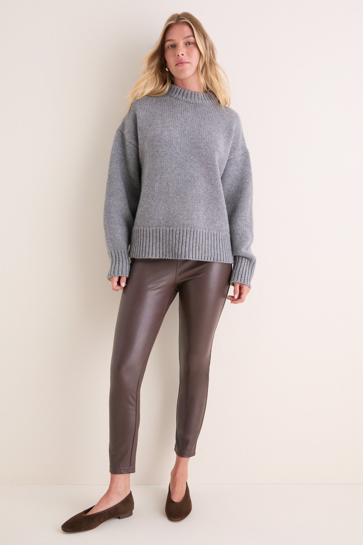 Brown Leather Leggings