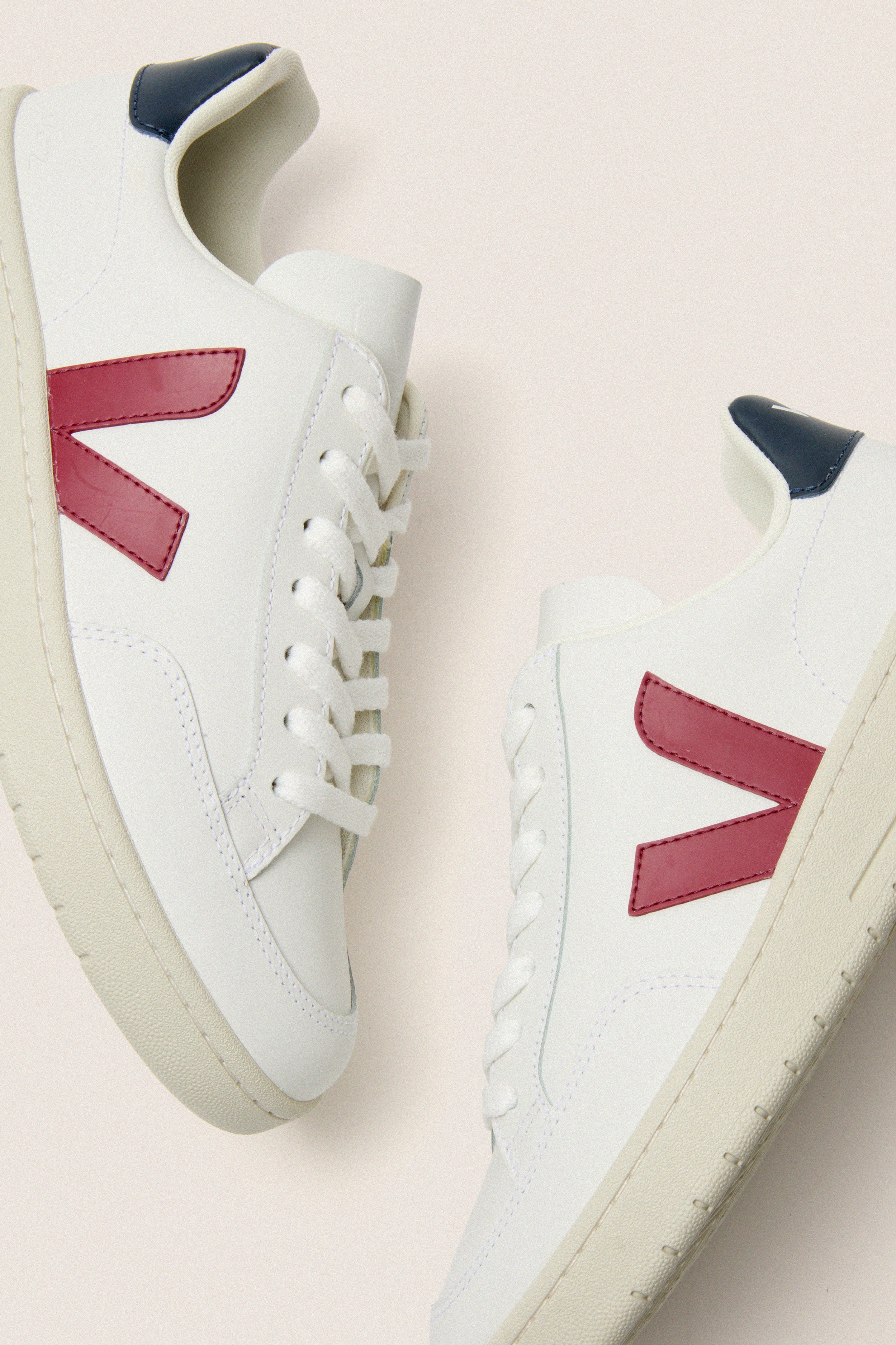Extra-White Marsala Nautico V-12 Sneakers | VEJA | Tuckernuck