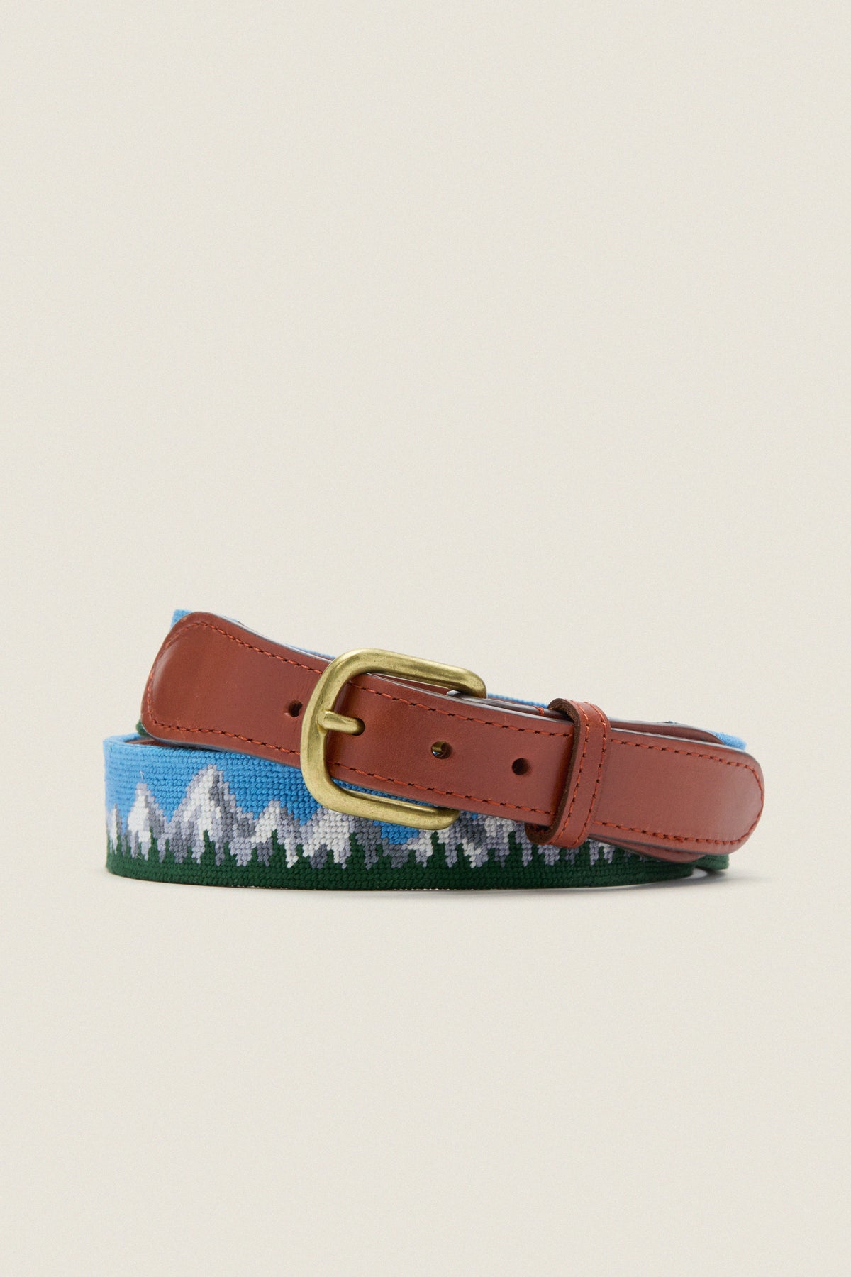 Tetons Needlepoint Belt