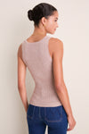 Oat Shelby Rib Knit Tank