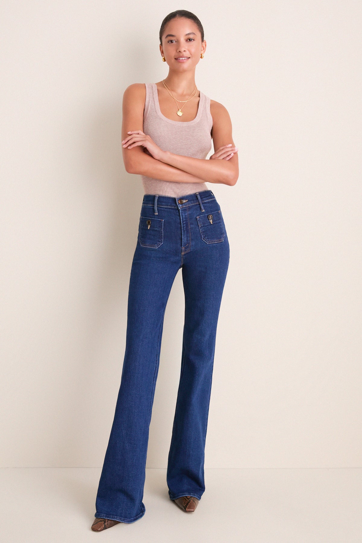 Oat Shelby Rib Knit Tank
