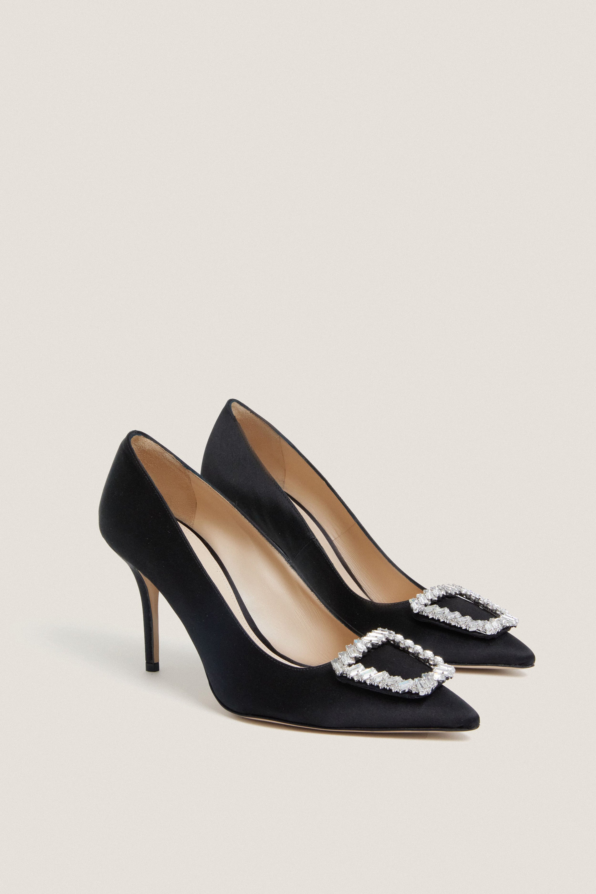 Black Sophia Heels with Jewels