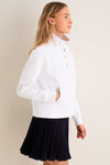 White Snap Neck Bailey Pullover