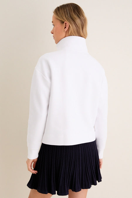 White Snap Neck Bailey Pullover