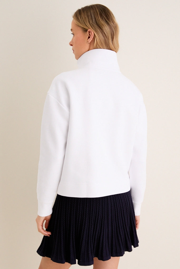 White Snap Neck Bailey Pullover