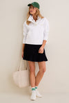 White Snap Neck Bailey Pullover