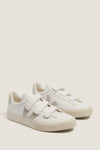 Extra White Natural Recife Sneakers with three Velcro straps and suede-style accents, offering a classic, effortless, and fun high-end design for versatile everyday wear.