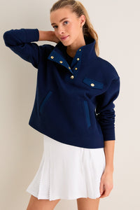 Navy Snap Neck Bailey Pullover