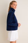 Navy Snap Neck Bailey Pullover