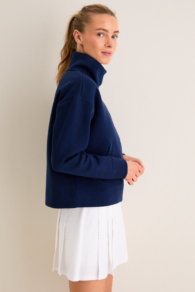 Navy Snap Neck Bailey Pullover