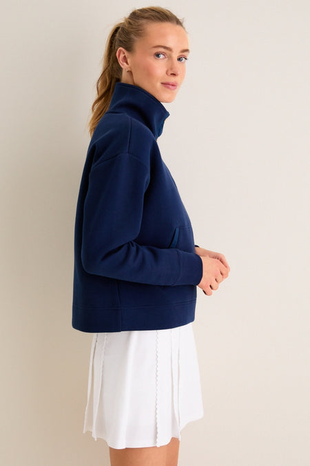 Navy Snap Neck Bailey Pullover