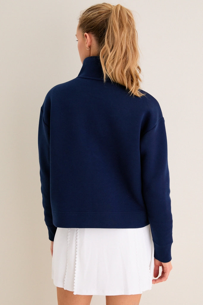 Navy Snap Neck Bailey Pullover | Tnuck Sport