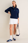Navy Snap Neck Bailey Pullover