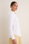 White Puffed Shoulder Shirt