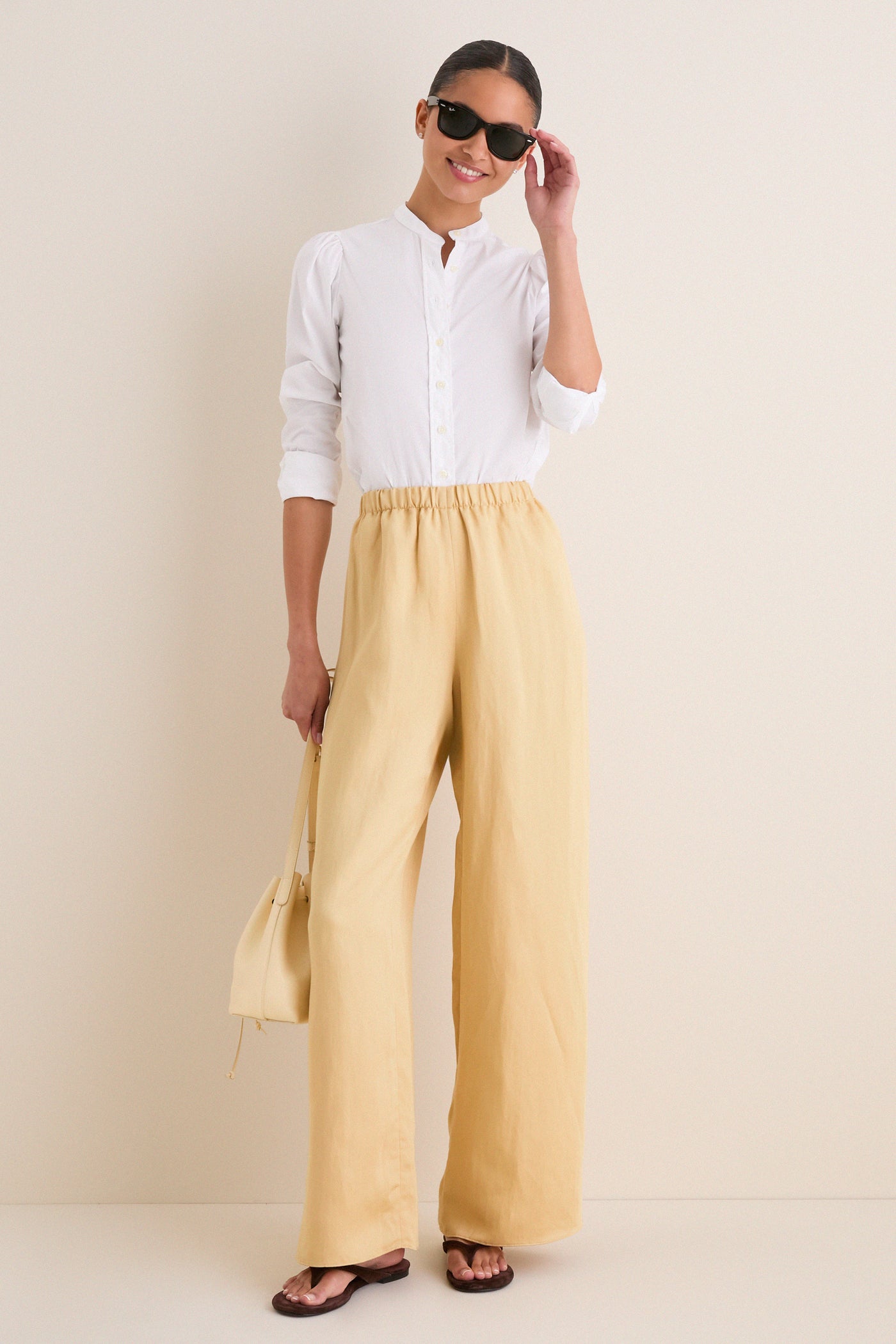 The Shirt by Rochelle Behrens White Puffed Shoulder Shirt White / XL The Shirt by Rochelle Behrens White Puffed Shoulder Shirt White / XL