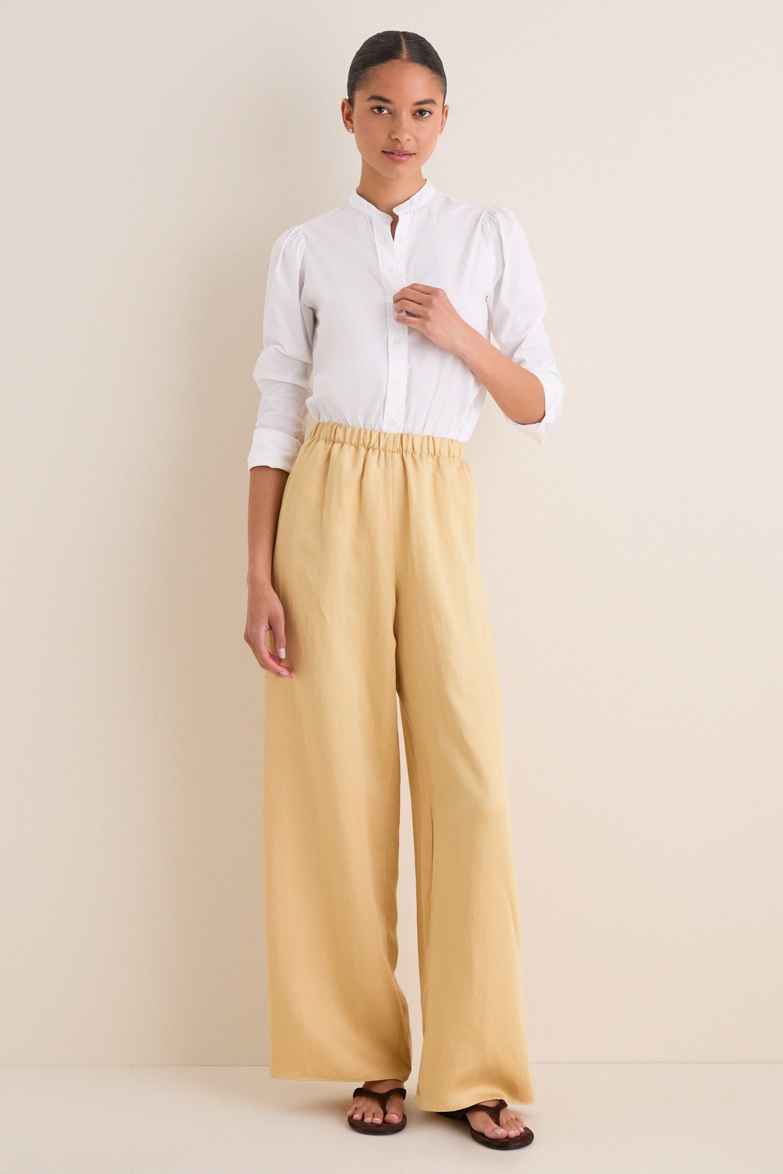 White Puffed Shoulder Shirt